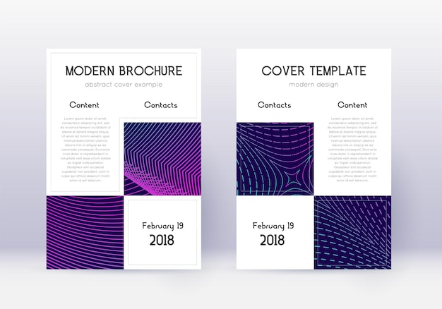 Photo business cover design template set neon abstract