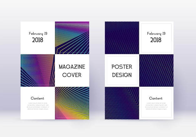 Photo business cover design template set rainbow abstra