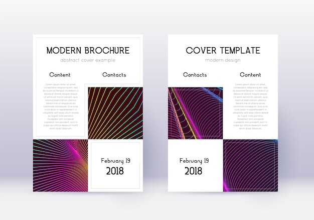 Photo business cover design template set rainbow abstra