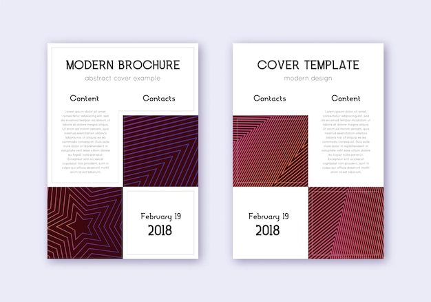 Photo business cover design template set violet abstrac