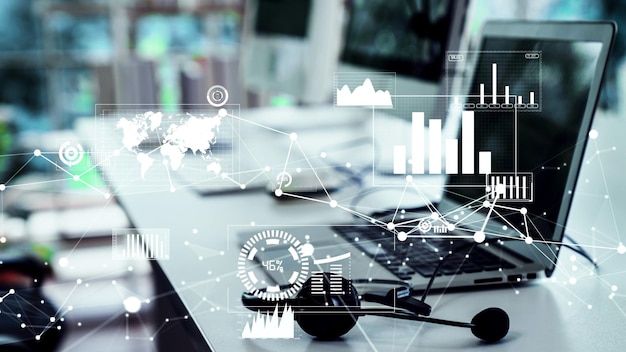 Business dashboard for financial data analysis envisional graphic