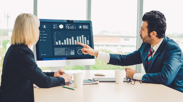 Photo business data dashboard analysis by ingenious computer software