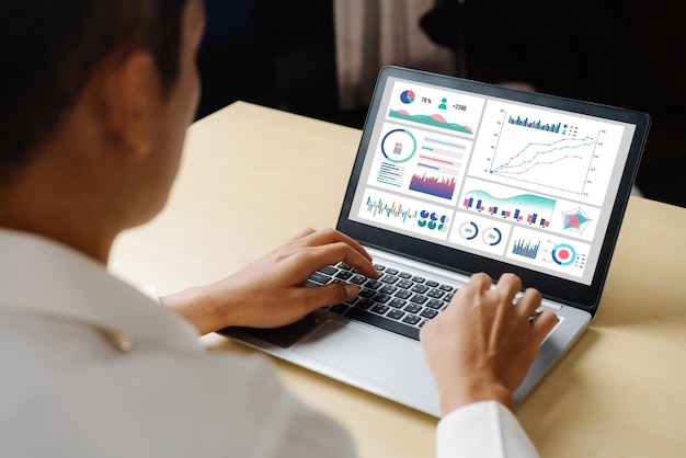 Photo business data dashboard analysis by ingenious computer software