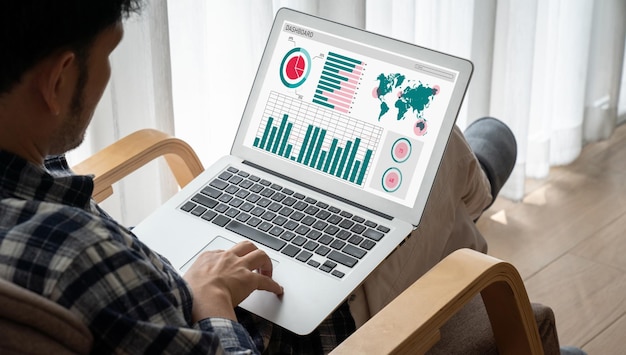 Foto il dashboard dei dati aziendali fornisce un'analisi di business intelligence modesta