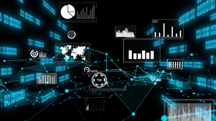 Photo business data and financial figures graphic