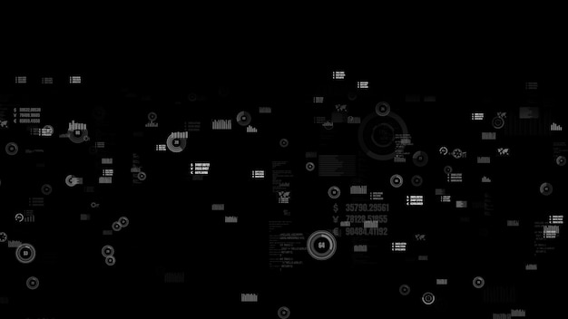 Business data and financial figures visualiser graphic