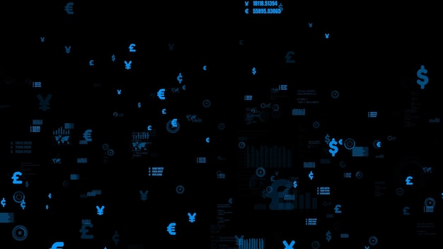 Business data and financial figures visualiser graphic