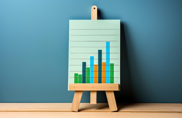 Business data trend on an easel Growth and performance concept