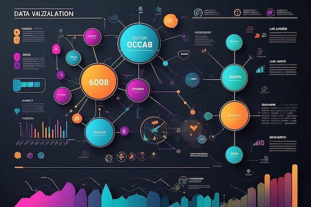 Foto visualizzazione dei dati aziendali grafico di processo elementi astratti del grafico infografo