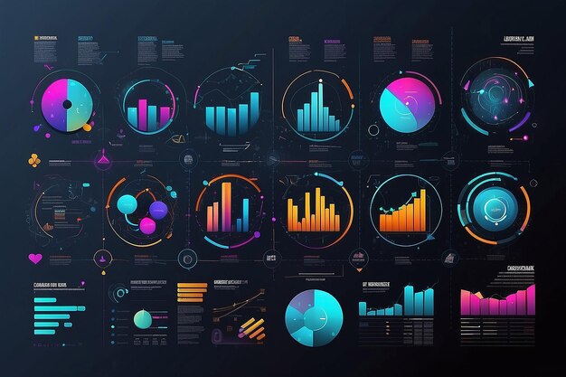 Foto visualizzazione dei dati aziendali grafico di processo elementi astratti del grafico infografo