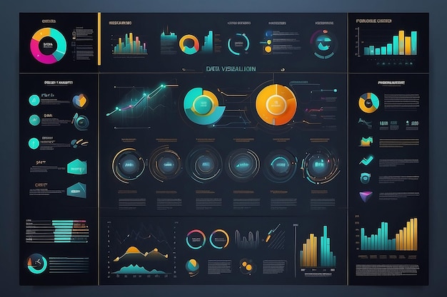 Photo business data visualization process chart abstract elements of graph infograph