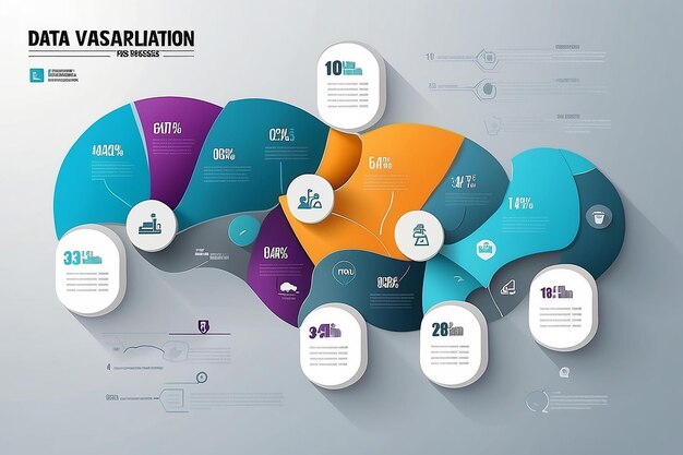 Foto visualizzazione dei dati aziendali grafico di processo elementi astratti del grafico infografo