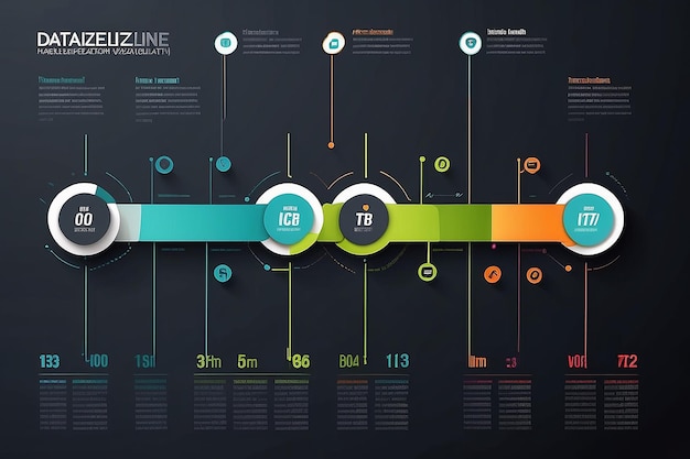 Timeline di visualizzazione dei dati aziendali icone infografiche progettate per modello di sfondo astratto elemento di pietra miliare diagramma moderno tecnologia di processo grafico di presentazione di dati di marketing digitale vettore