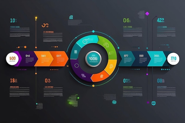 Photo business data visualization timeline infographic icons designed for abstract background template milestone element modern diagram process technology digital marketing data presentation chart vector