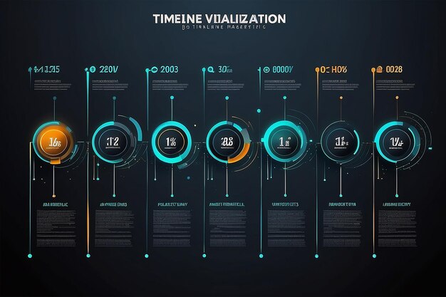 Timeline di visualizzazione dei dati aziendali icone infografiche progettate per modello di sfondo astratto elemento di pietra miliare diagramma moderno tecnologia di processo grafico di presentazione di dati di marketing digitale vettore