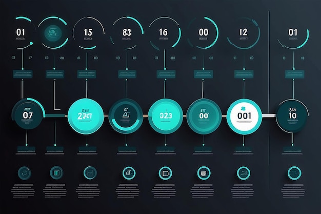 비즈니스 데이터 시각화 타임라인 인포그래픽 아이콘은 추상적인 배경 템플릿, 이정표 요소, 현대 다이어그램, 프로세스 기술, 디지털 마케팅을 위해 설계되었습니다.