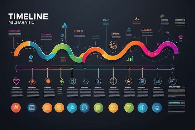 Business data visualization timeline infographic icons designed for abstract background template milestone element modern diagram