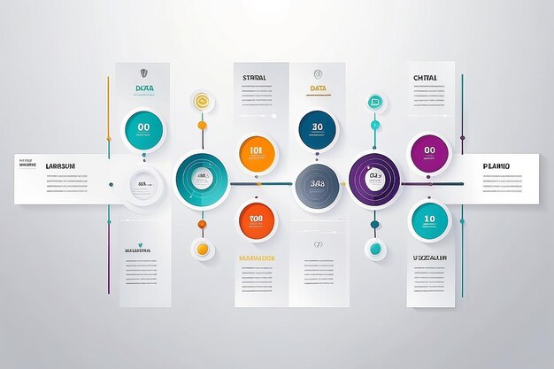 Временная линия визуализации бизнес-данных инфографические иконы, предназначенные для абстрактного шаблона фона, элемента вехи, современной диаграммы