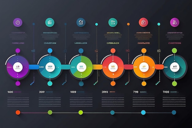 Foto timeline di visualizzazione dei dati aziendali icone infografiche progettate per modello di sfondo astratto elemento di pietra miliare moderno