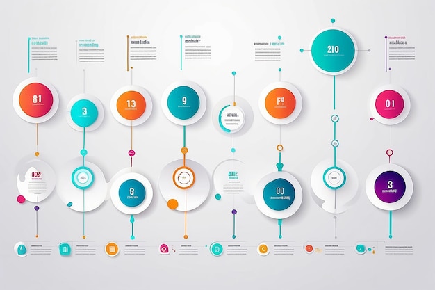 Business data visualization timeline infographic icons designed for abstract background template milestone element modern