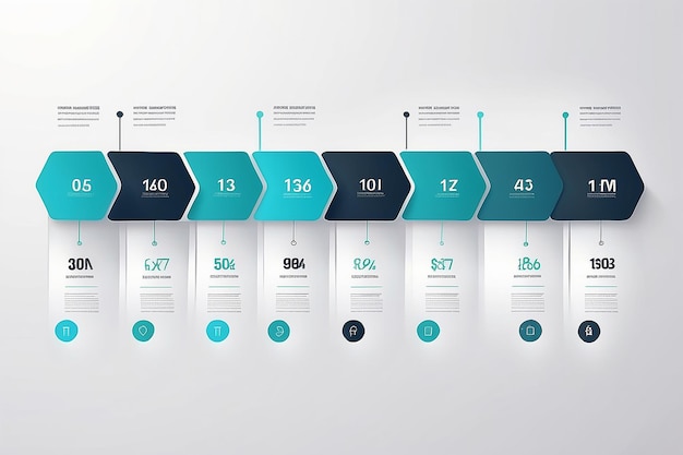 Photo business data visualization timeline infographic icons designed for abstract background template milestone element modern