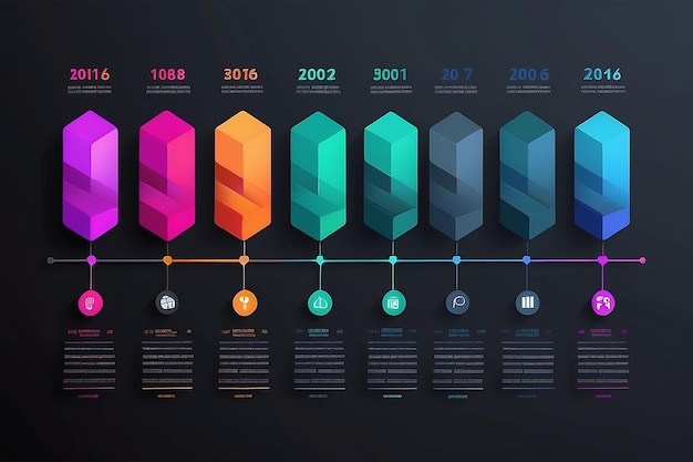 Photo business data visualization timeline infographic icons designed for abstract background template