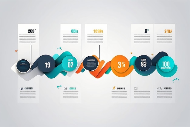 Business data visualization timeline infographic icons designed for abstract background template