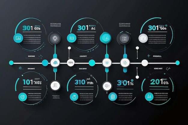 Photo business data visualization timeline infographic icons designed for abstract background template