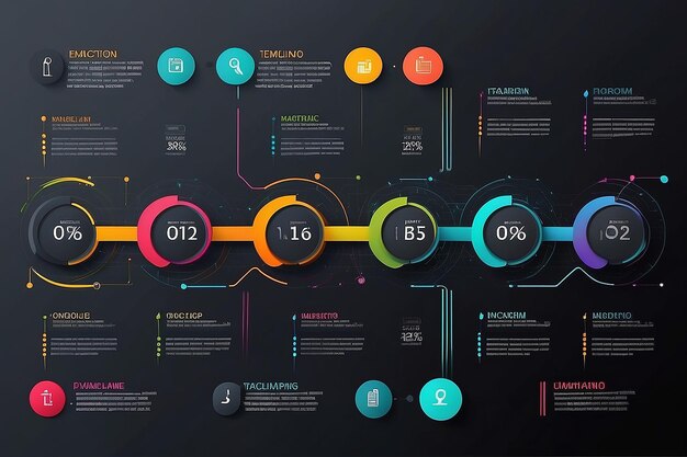 Фото Визуализация бизнес-данных временная линия инфографические иконы предназначены для абстрактного фонового шаблона этапный элемент современная диаграмма технология процессов цифровой маркетинг