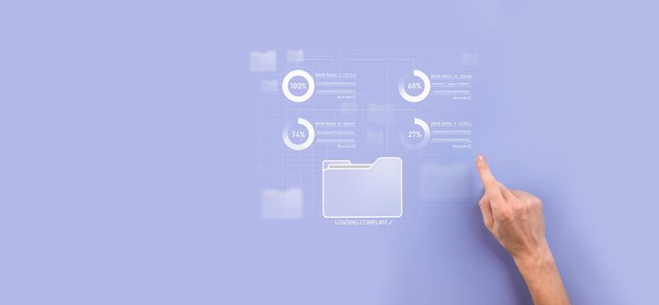 Photo 비즈니스 개발자는 혁신을 보여주는 가상 현대 컴퓨터에서 보드 프레임워크를 사용하여 민첩한 소프트웨어 개발 린 프로젝트 관리 도구를 빠르게 변경합니다. 문서 관리 시스템 dms.