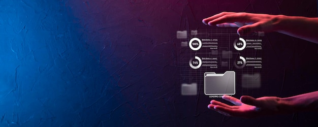 Рука бизнес-разработчика использует доску на виртуальном современном компьютере, демонстрируя инновации Гибкая разработка программного обеспечения Инструмент управления бережливым проектом быстро меняет концепцию Система управления документами DMS
