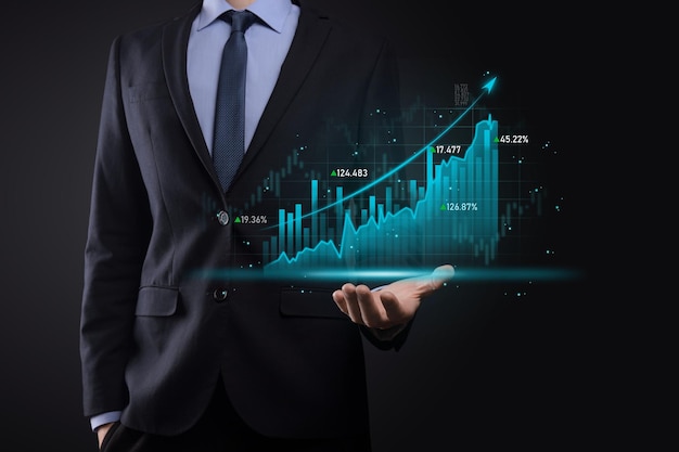 Business development, financial plan and strategy.Analysis finance graph and market chart investment. Digital economy exchange.Development and growing growth plan.Stock market investment.banking.