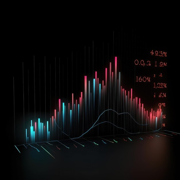 Фото Бизнес-цифровая диаграмма футуристическая для статистики фондового рынка