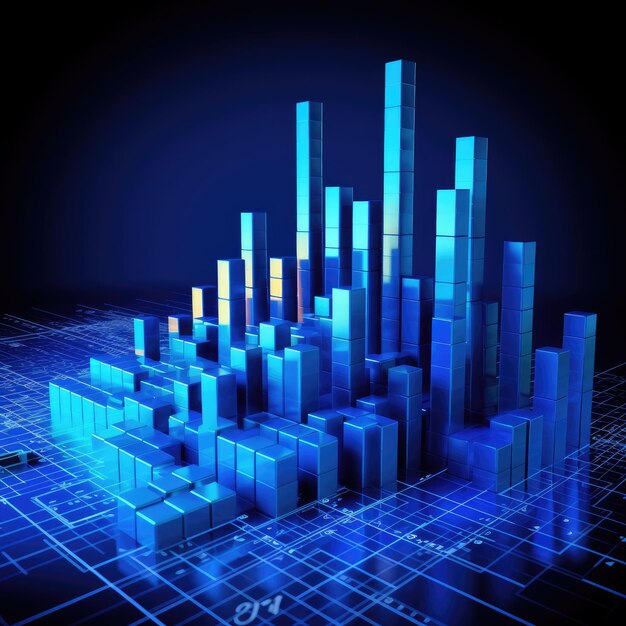 Business digital graph chart futuristic for stock markettechnology statistics