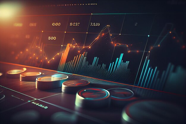 Business digital graph chart in stock trade marketgenerative ai