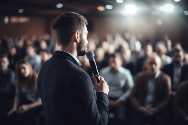 Business and Entrepreneurship concept Speaker giving a talk in conference hall at business event