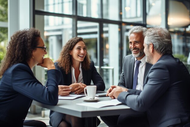 Photo business executives in conversation