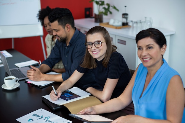 Business executives in a meeting at office