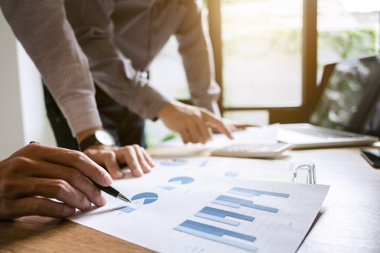 Business executives Team Meeting Brainstorming Werken en markeren Concept