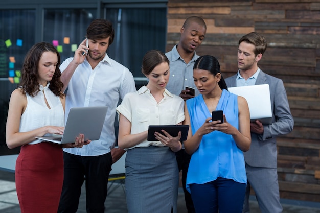 Business executives working in office