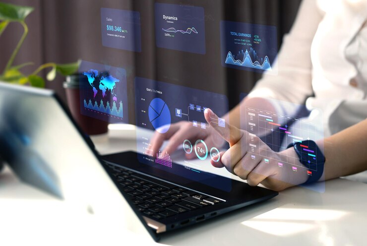 Business finance data analytics graphFinancial management technologyAdvisor met behulp van KPI