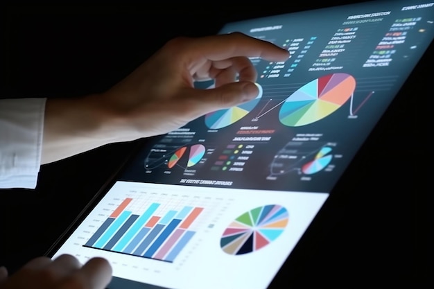 Business and financial analysis chart from tablet