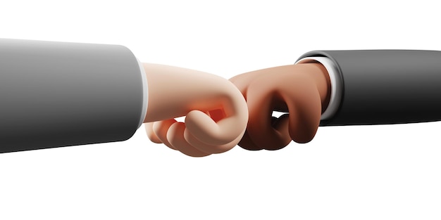 Photo business fist bump isolated on white background 3d render