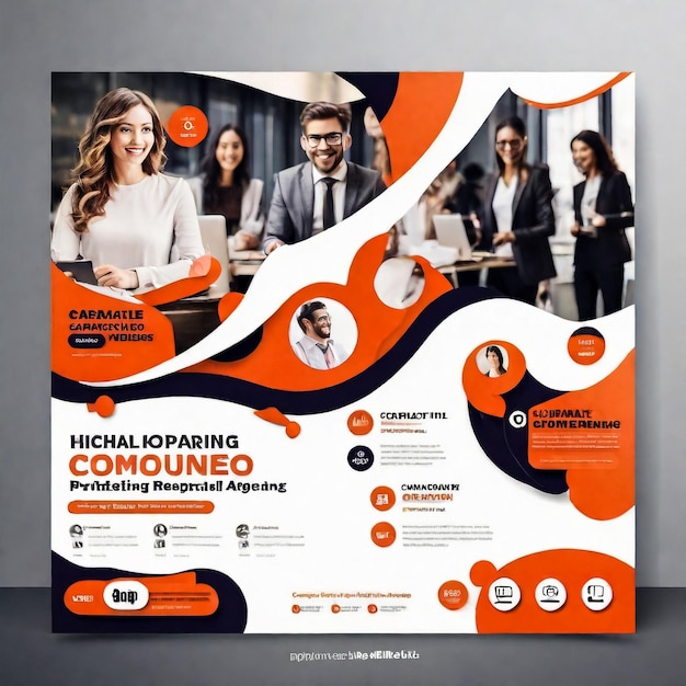 Photo business flyer design corporate flyer template geometric shape poster design brochure gradient abstract magazine background