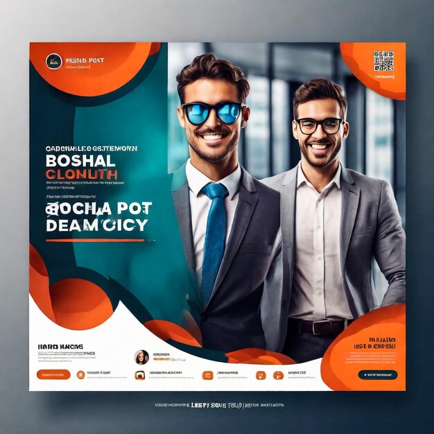 Foto business flyer design corporate flyer template geometrische vorm poster design brochure gradiënt abstract tijdschrift achtergrond