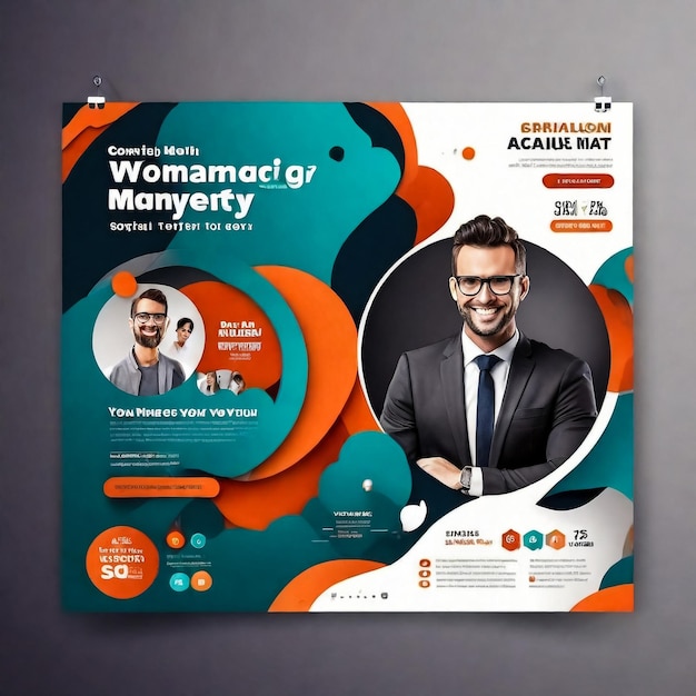 Foto business flyer design corporate flyer template geometrische vorm poster design brochure gradiënt abstract tijdschrift achtergrond