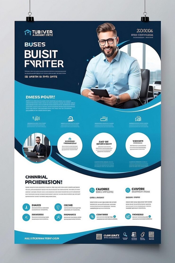 Photo business flyer design template
