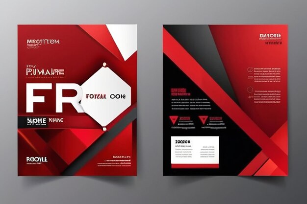 Foto business flyer poster design set layout template abstract rood geometrisch