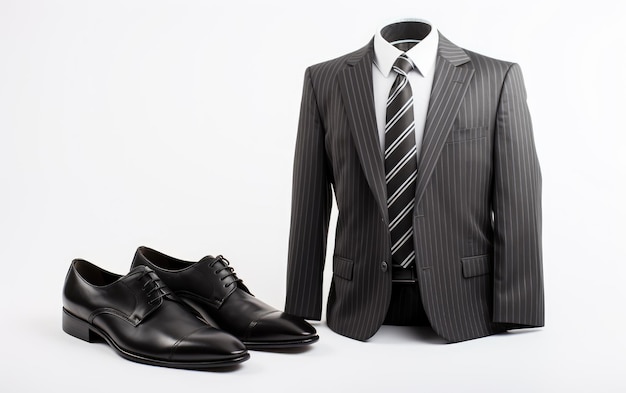 Business Formal Attire featuring a Polished Pinstripe Suit and Tie Ensemble