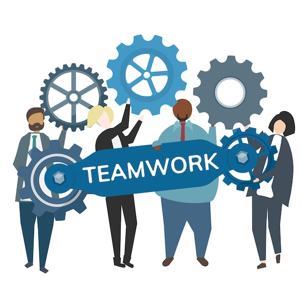 Business gears png illustration transparent background
